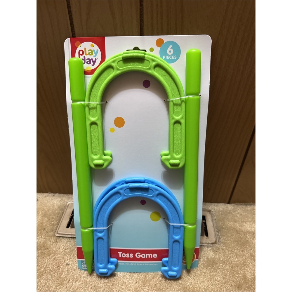 Play Day Plastic Horseshoe Game Set Outdoor Fun Ages 3+ New